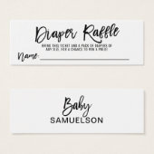 DIAPER RAFFLE Ticket Black White Baby Shower (Front & Back)