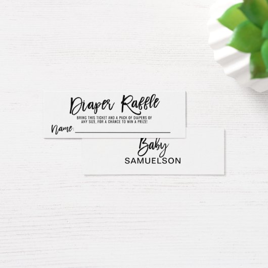DIAPER RAFFLE Ticket Black White Baby Shower (Desk)