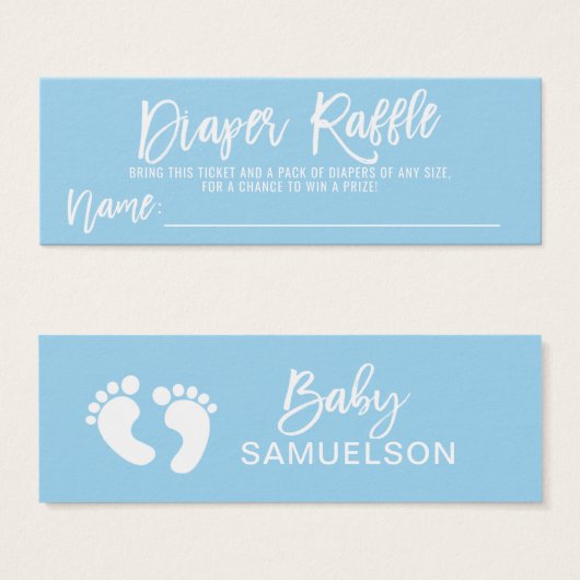 DIAPER RAFFLE Ticket Blue BOY Baby Shower QTY 100 (Front & Back)