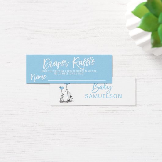 DIAPER RAFFLE Ticket Blue Elephant Baby Shower (Desk)