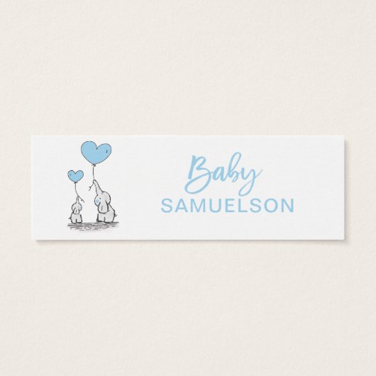 DIAPER RAFFLE Ticket Blue Elephant Baby Shower (Back)