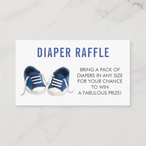 Diaper Raffle Ticket Blue Sneakers Baby Shower Enclosure Card
