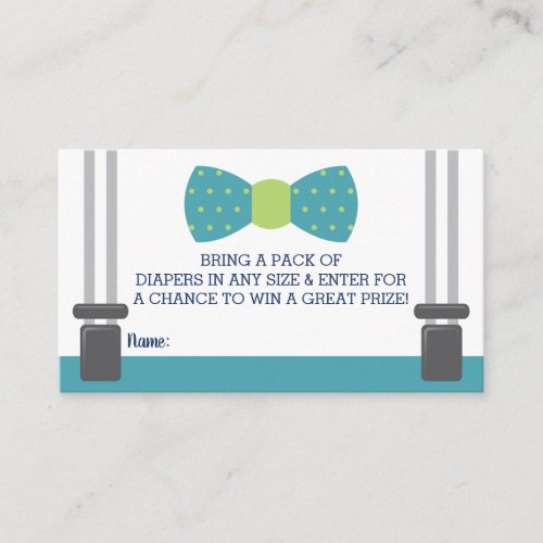 Diaper Raffle Ticket Bow Tie Baby Shower Business Card