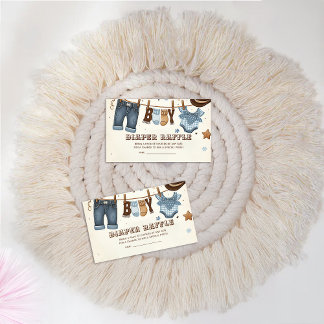 Diaper raffle ticket enclosure card