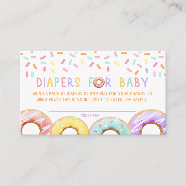 Diaper Raffle Ticket Enclosure Card  (Front)