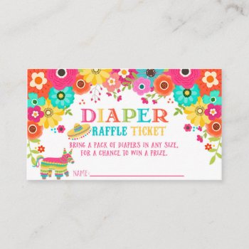 Diaper Raffle Ticket- Fiesta Theme Enclosure Card by Pixabelle at Zazzle