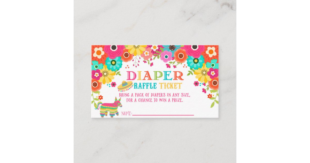 Diaper Raffle Ticket- Fiesta Theme Enclosure Card | Zazzle Diaper Raffle Ticket- Fiesta Theme Enclosure Card | Zazzle