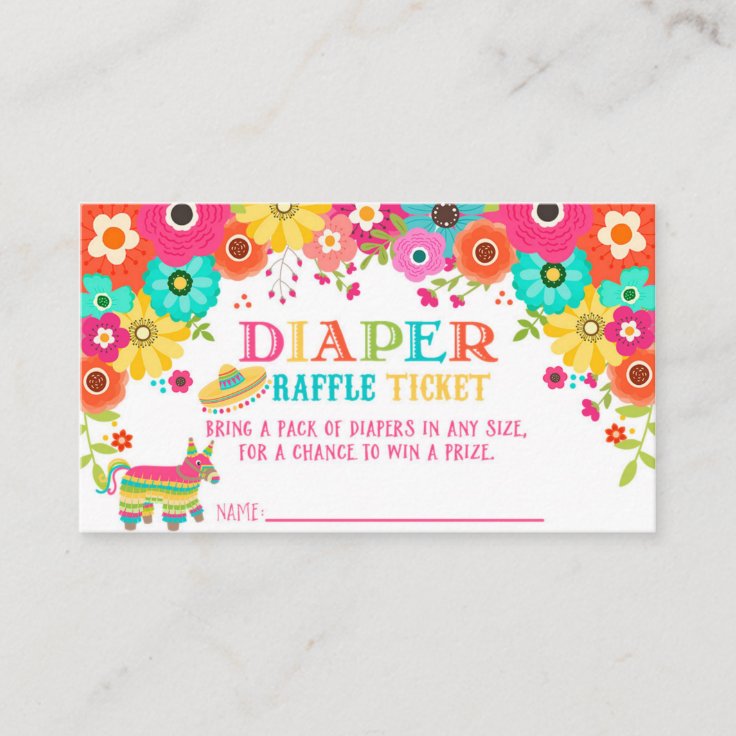 Diaper Raffle Ticket- Fiesta Theme Enclosure Card | Zazzle