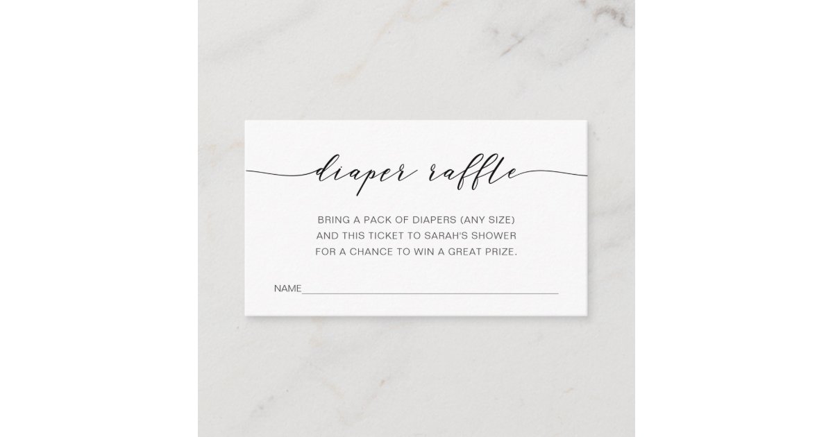 Padding Raffle Ticket Diaper Raffle Ticket for Baby Shower Enclosure Card | Zazzle