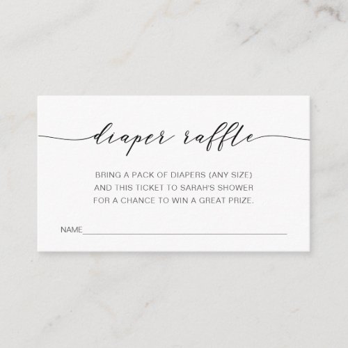 Diaper Raffle Ticket for Baby Shower