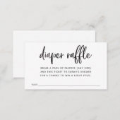 Diaper Raffle Ticket for Baby Shower Enclosure Card (Front/Back)