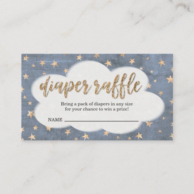 Diaper Raffle Ticket Insert for Boy's Baby Shower (Front)