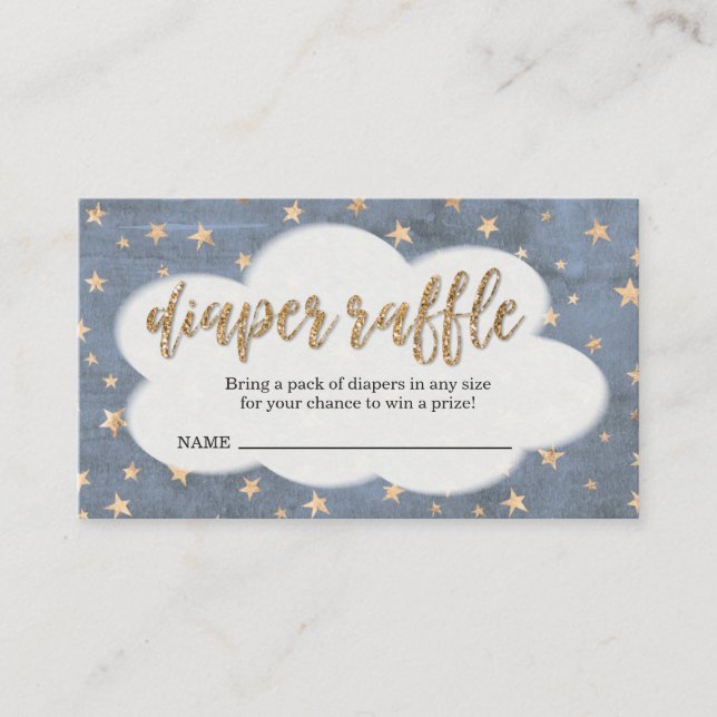 Diaper Raffle Ticket Insert for Boy's Baby Shower (Front)