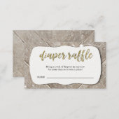 Diaper Raffle Ticket Insert for Rustic Invitation (Front/Back)