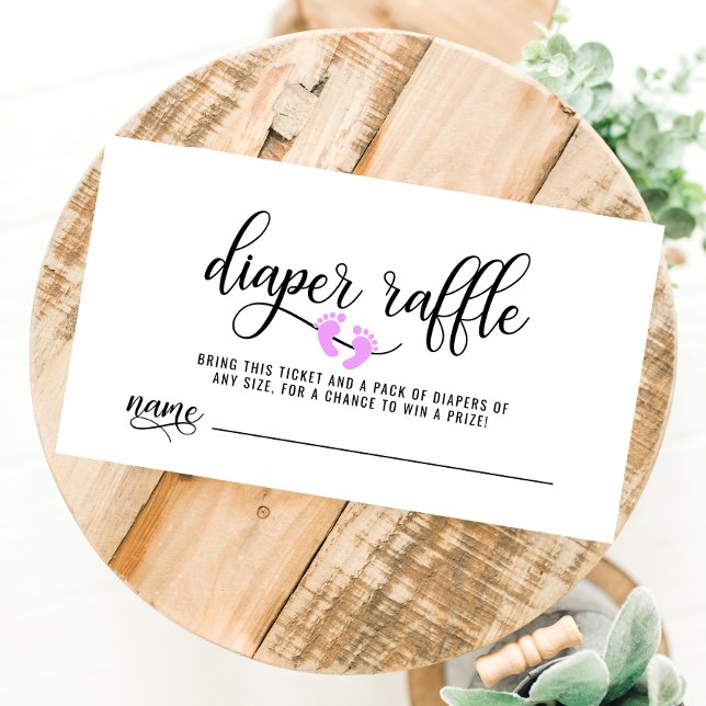 DIAPER RAFFLE Ticket Lavender Feet Baby Shower Enclosure Card (Creator Uploaded)
