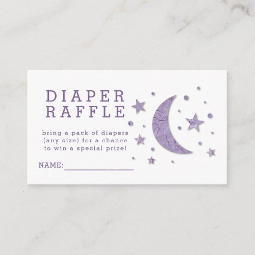 Diaper Raffle Ticket Lavender Stars Baby Shower Enclosure Card