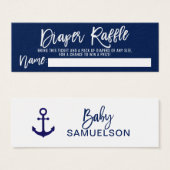 DIAPER RAFFLE Ticket Navy Nautical Baby Shower (Front & Back)