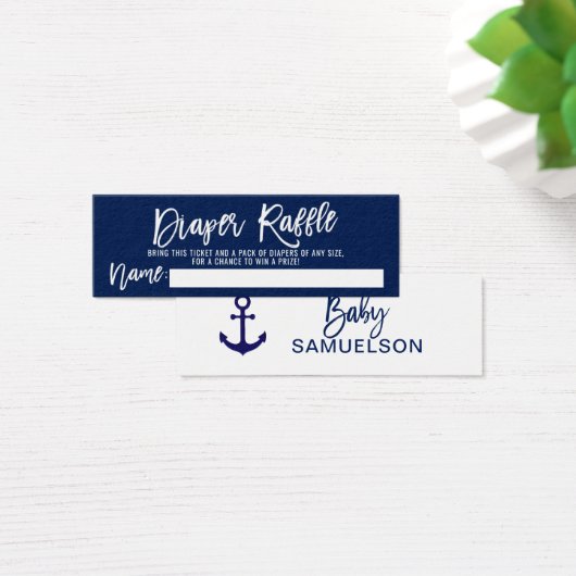 DIAPER RAFFLE Ticket Navy Nautical Baby Shower (Desk)