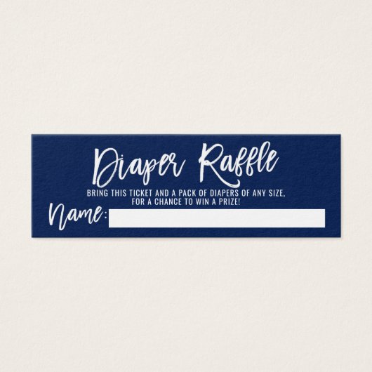 DIAPER RAFFLE Ticket Navy Nautical Baby Shower (Front)