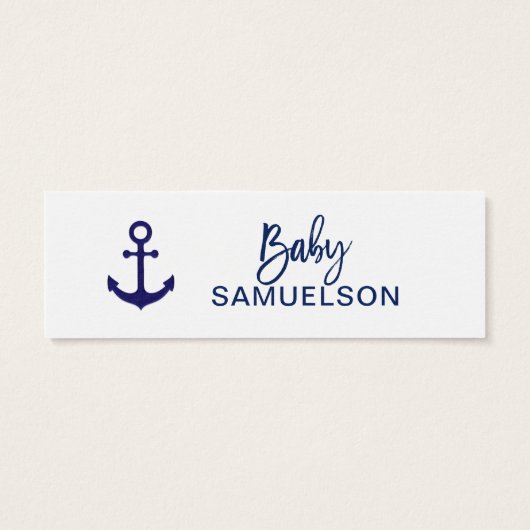 DIAPER RAFFLE Ticket Navy Nautical Baby Shower (Back)