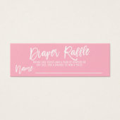 DIAPER RAFFLE Ticket Pink Elephant Baby Shower (Front)
