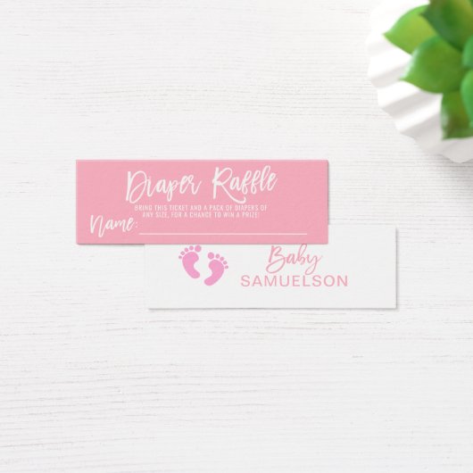 DIAPER RAFFLE Ticket Pink Girl Baby Shower (Desk)