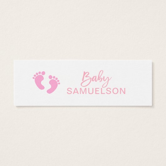 DIAPER RAFFLE Ticket Pink Girl Baby Shower (Back)