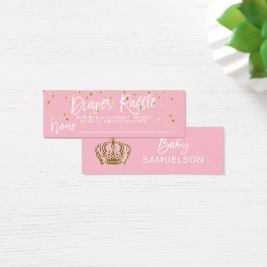 DIAPER RAFFLE Ticket Pink Princess Baby Shower (Desk)