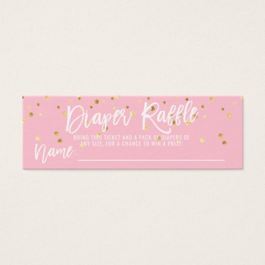 DIAPER RAFFLE Ticket Pink Princess Baby Shower (Front)