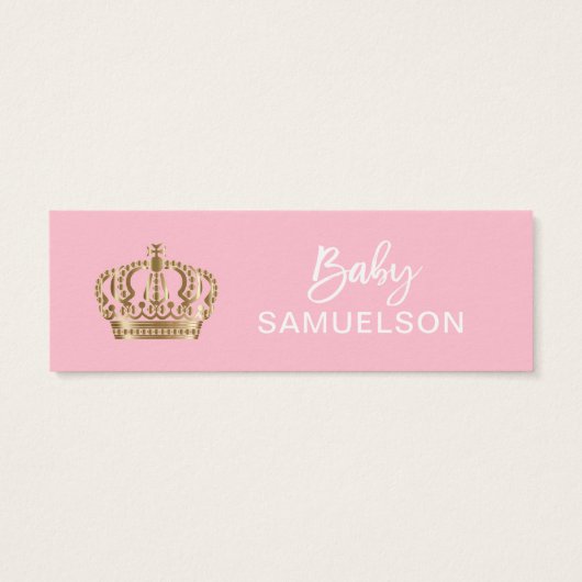 DIAPER RAFFLE Ticket Pink Princess Baby Shower (Back)