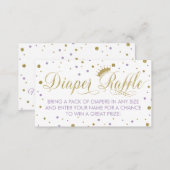 Diaper Raffle Ticket, Princess, Purple Enclosure Card (Front/Back)