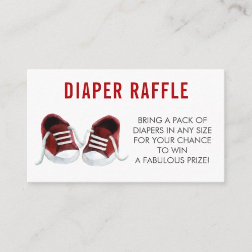 Diaper Raffle Ticket Red Sneakers Baby Shower Enclosure Card