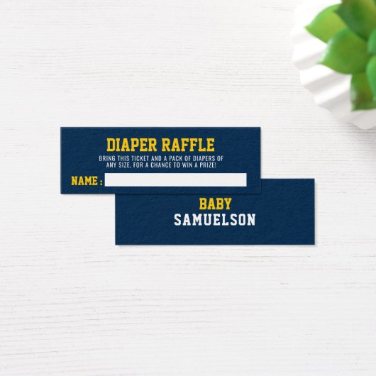 DIAPER RAFFLE Ticket Sport Blue Yellow Baby Shower (Desk)