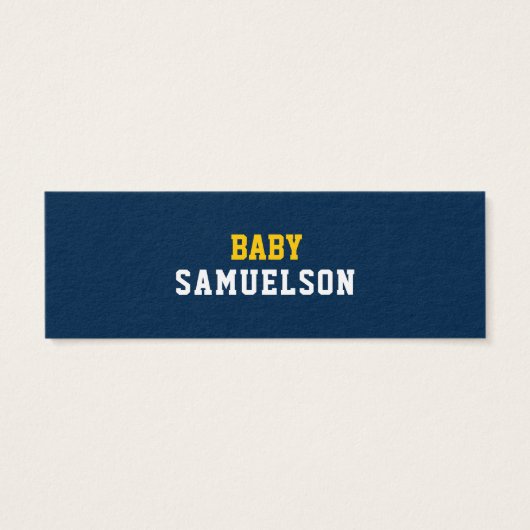 DIAPER RAFFLE Ticket Sport Blue Yellow Baby Shower (Back)