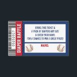 Diaper Raffle Ticket, Sports, Baseball Baby Shower Enclosure Card<br><div class="desc">It's no secret that diapers are a large expense when you have a baby. Start the parents-to-be off on a nice foot by asking guests to bring a pack of diapers in addition to their gift to the baby shower.</div>