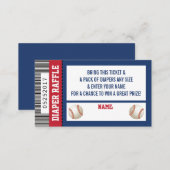 Diaper Raffle Ticket, Sports, Baseball Baby Shower Enclosure Card (Front/Back)