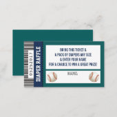 Diaper Raffle Ticket, Sports, Baseball Baby Shower Enclosure Card (Front/Back)