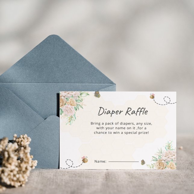 Diaper Raffle Ticket Sweet as can Bee Baby Shower  Enclosure Card (Creator Uploaded)
