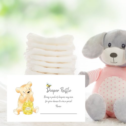 Diaper Raffle Ticket Teddy Bear Honey Bee Enclosure Card