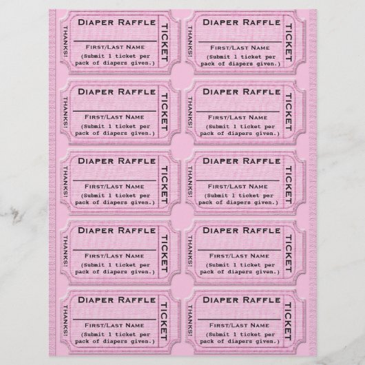 Diaper Raffle Ticket Template (Front)