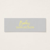 DIAPER RAFFLE Ticket Yellow Grey Baby Shower (Back)