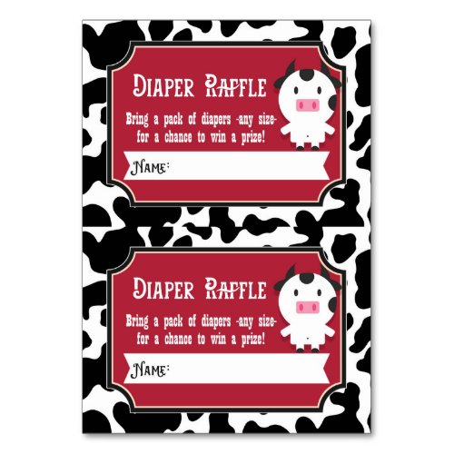 Diaper Raffle Tickets _ 2 per card _ Farm Animals