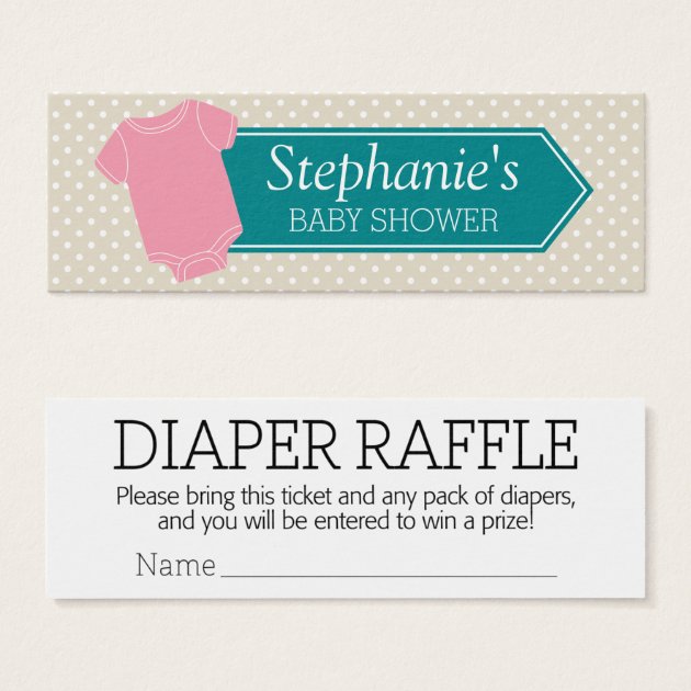 Diaper Raffle Tickets - Baby Shower Game Pink Girl