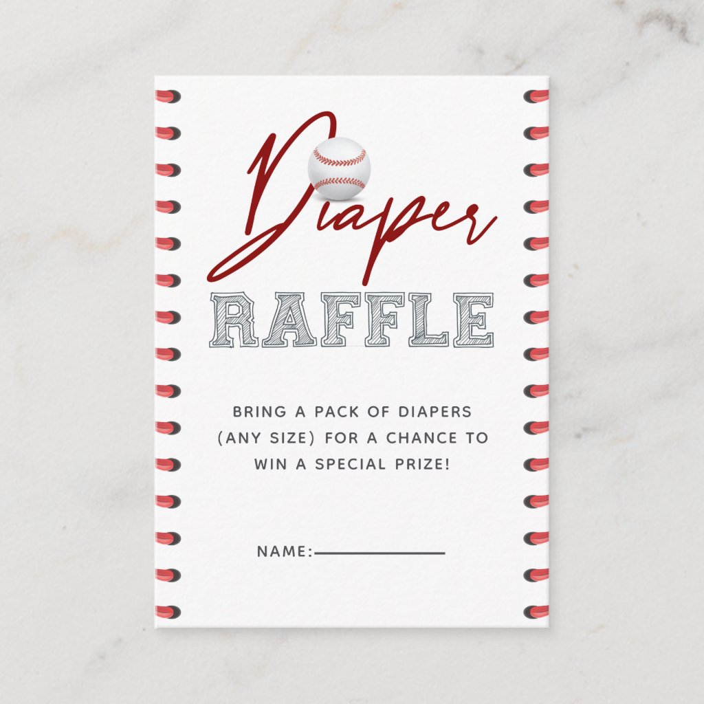 Diaper Raffle Tickets | Baseball Baby Shower
