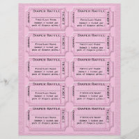 Diaper Raffle Tickets Cute Baby Shower