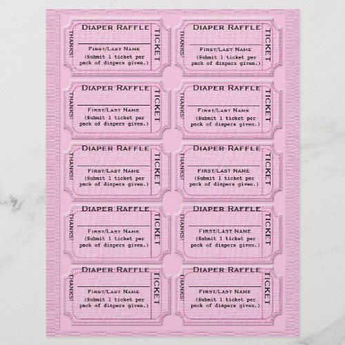 Diaper Raffle Tickets Cute Baby Shower