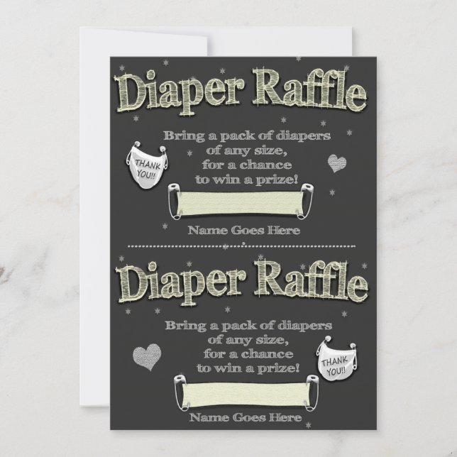 Diaper Raffle Tickets Cute Baby Shower Invitation (Front)