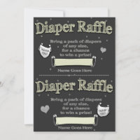 Diaper Raffle Tickets Cute Baby Shower Invitation