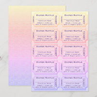 Diaper Raffle Tickets Cute Rainbow Baby Shower Invitation