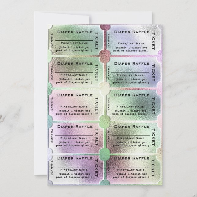 Diaper Raffle Tickets Cute Rainbow Baby Shower Invitation (Front)